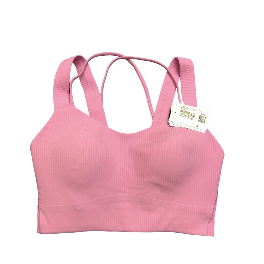 Lululemon Like A Cloud Longline Bra D/DD *Ribbed DHMU Pink $68 Size 4 New w/tag